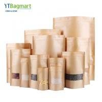 Recyclable Tea Dried Food Safe Stand Up Pouch Kraft Paper Doypack Packaging